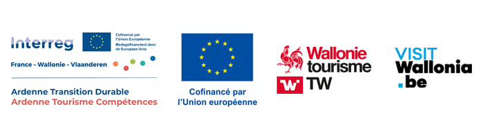 bandeau_logos_atc bandeau avec des logos : logo du projet ATC, drapeau européen, tourisme wallonie et visit wallonia.